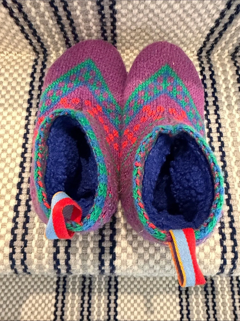 Bombas Youth Gripper Slippers Y1 Purple Fair Isle